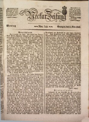 Neckar-Zeitung Montag 21. November 1825