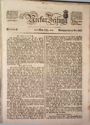 Neckar-Zeitung Mittwoch 28. Dezember 1825