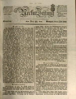 Neckar-Zeitung Sonntag 22. Januar 1826