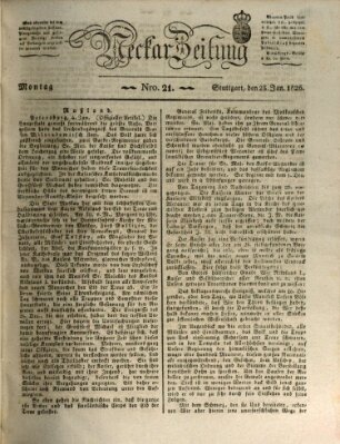 Neckar-Zeitung Montag 23. Januar 1826