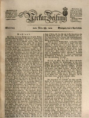 Neckar-Zeitung Montag 3. April 1826