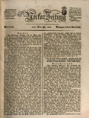 Neckar-Zeitung Montag 10. April 1826