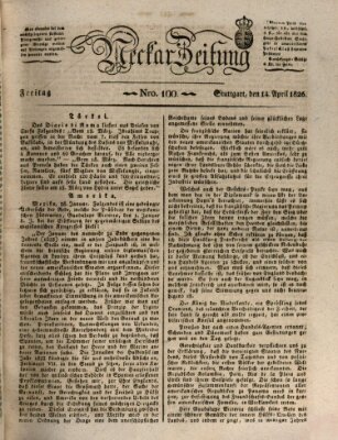 Neckar-Zeitung Freitag 14. April 1826