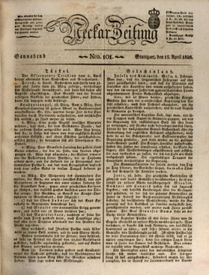 Neckar-Zeitung Samstag 15. April 1826