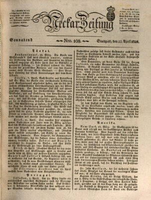 Neckar-Zeitung Samstag 22. April 1826