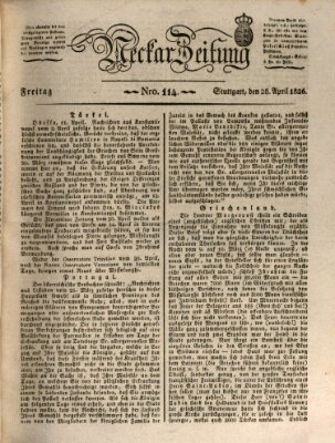 Neckar-Zeitung Freitag 28. April 1826