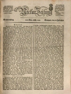 Neckar-Zeitung Donnerstag 20. Juli 1826