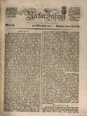 Neckar-Zeitung Montag 24. Juli 1826