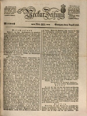 Neckar-Zeitung Mittwoch 2. August 1826