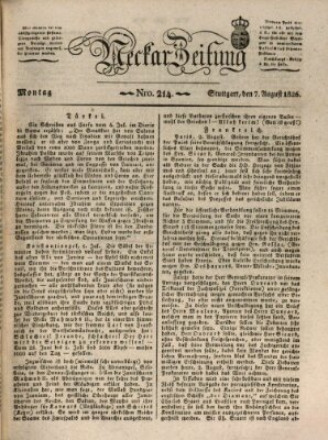 Neckar-Zeitung Montag 7. August 1826