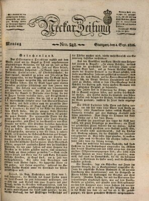 Neckar-Zeitung Montag 4. September 1826