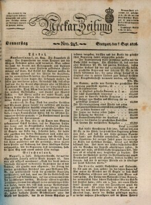 Neckar-Zeitung Donnerstag 7. September 1826