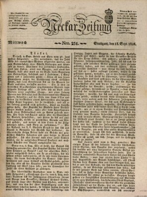 Neckar-Zeitung Mittwoch 13. September 1826