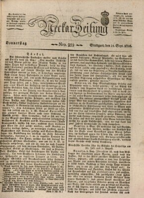 Neckar-Zeitung Donnerstag 21. September 1826