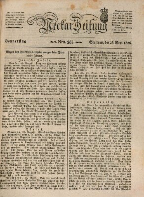 Neckar-Zeitung Donnerstag 28. September 1826