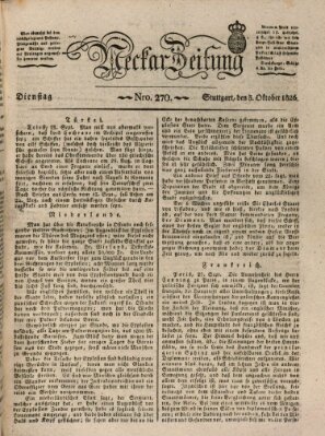 Neckar-Zeitung Dienstag 3. Oktober 1826