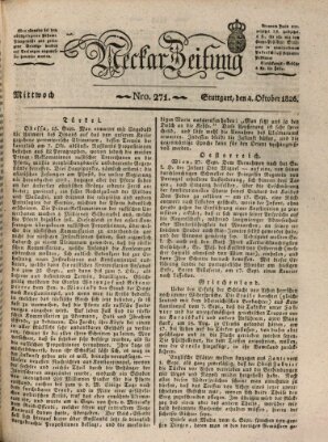 Neckar-Zeitung Mittwoch 4. Oktober 1826