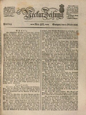 Neckar-Zeitung Freitag 6. Oktober 1826