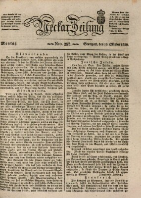 Neckar-Zeitung Montag 16. Oktober 1826