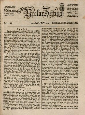 Neckar-Zeitung Freitag 20. Oktober 1826