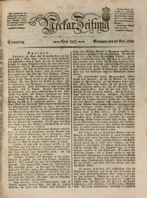 Neckar-Zeitung Sonntag 19. November 1826