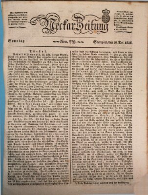 Neckar-Zeitung Sonntag 10. Dezember 1826