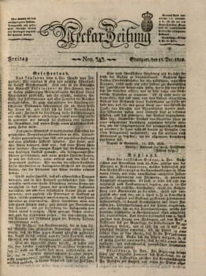 Neckar-Zeitung Freitag 15. Dezember 1826