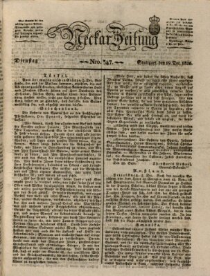 Neckar-Zeitung Dienstag 19. Dezember 1826