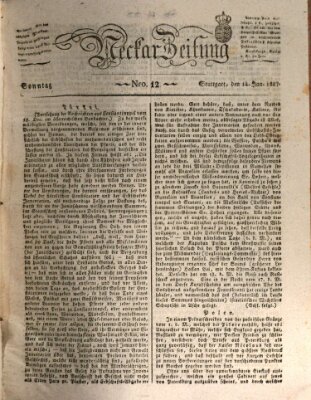 Neckar-Zeitung Sonntag 14. Januar 1827