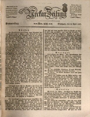 Neckar-Zeitung Donnerstag 12. April 1827