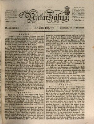 Neckar-Zeitung Donnerstag 19. April 1827