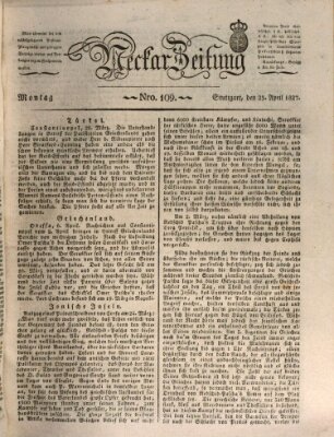 Neckar-Zeitung Montag 23. April 1827