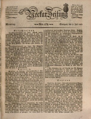 Neckar-Zeitung Montag 2. Juli 1827