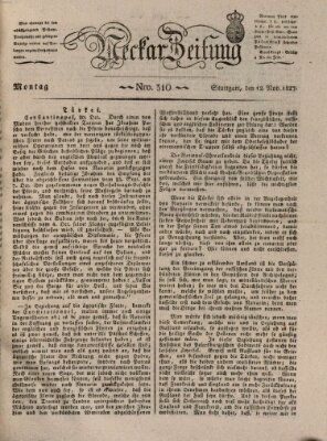 Neckar-Zeitung Montag 12. November 1827