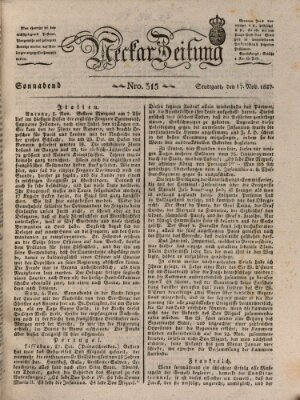 Neckar-Zeitung Samstag 17. November 1827