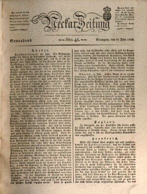 Neckar-Zeitung Samstag 16. Februar 1828