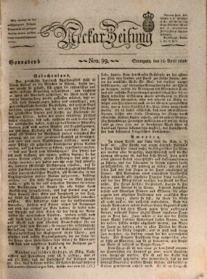 Neckar-Zeitung Samstag 12. April 1828