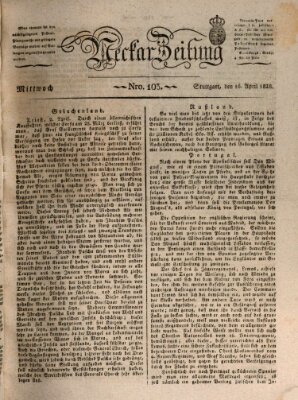Neckar-Zeitung Mittwoch 16. April 1828