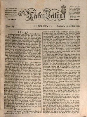 Neckar-Zeitung Montag 21. April 1828