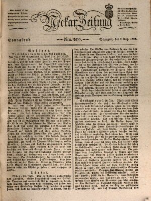 Neckar-Zeitung Samstag 2. August 1828