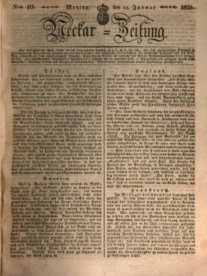 Neckar-Zeitung Montag 12. Januar 1829