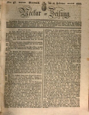 Neckar-Zeitung Mittwoch 18. Februar 1829