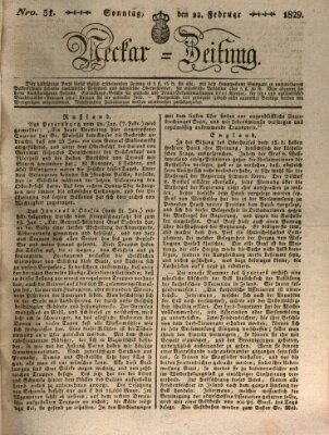 Neckar-Zeitung Sonntag 22. Februar 1829