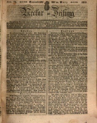 Neckar-Zeitung Samstag 14. März 1829