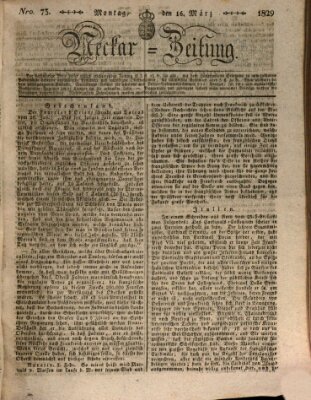 Neckar-Zeitung Montag 16. März 1829