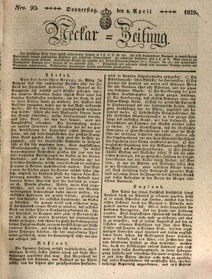 Neckar-Zeitung Donnerstag 2. April 1829