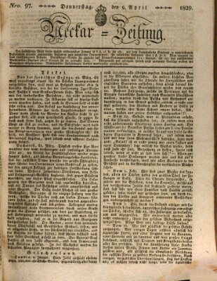 Neckar-Zeitung Donnerstag 9. April 1829