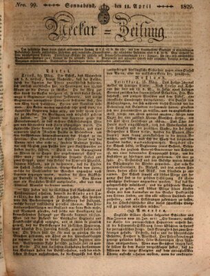 Neckar-Zeitung Samstag 11. April 1829