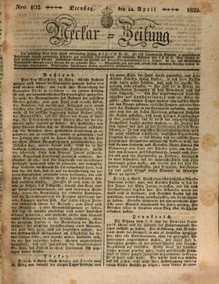 Neckar-Zeitung Dienstag 14. April 1829