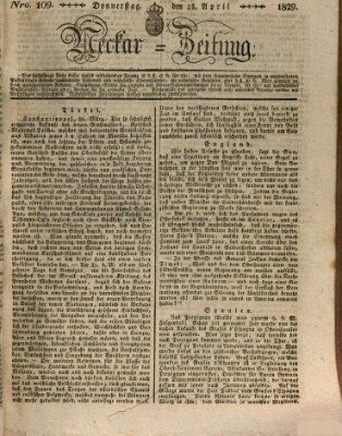 Neckar-Zeitung Donnerstag 23. April 1829